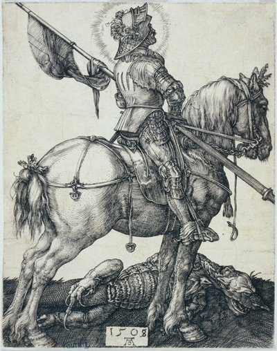 Sint-Joris te paard (Bartsch 54) door Albrecht Dürer