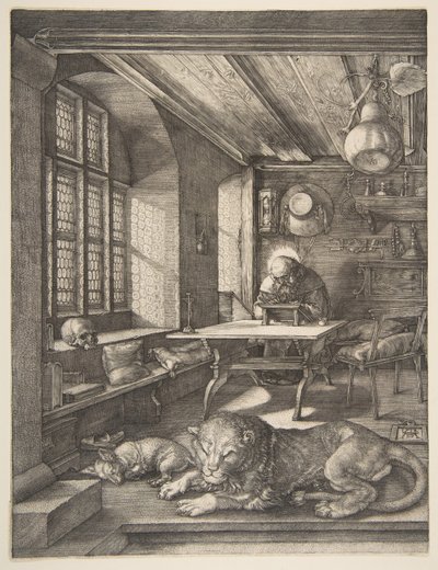 Sint Hiëronymus in zijn studeerkamer, 1514 door Albrecht Dürer