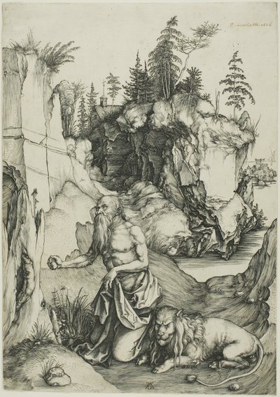 St. Hiëronymus Boetvaardig in de Wildernis door Albrecht Dürer