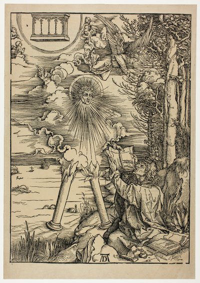 St. Jan die het boek verslindt, uit De Apocalyps door Albrecht Dürer