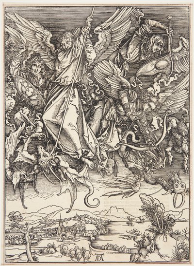 St. Michael Vechten tegen de Draak door Albrecht Dürer