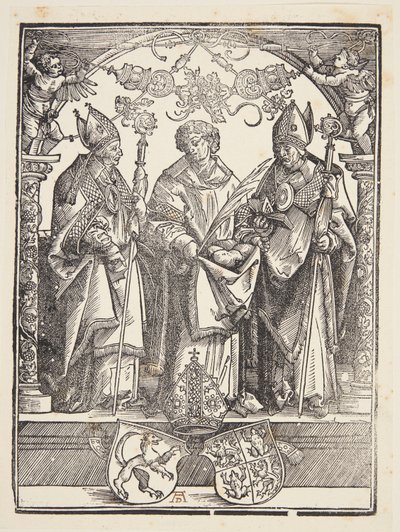 St. Stefanus met twee andere heiligen door Albrecht Dürer