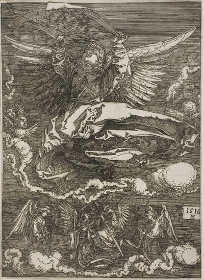 Sudarium uitgespreid door een engel door Albrecht Dürer