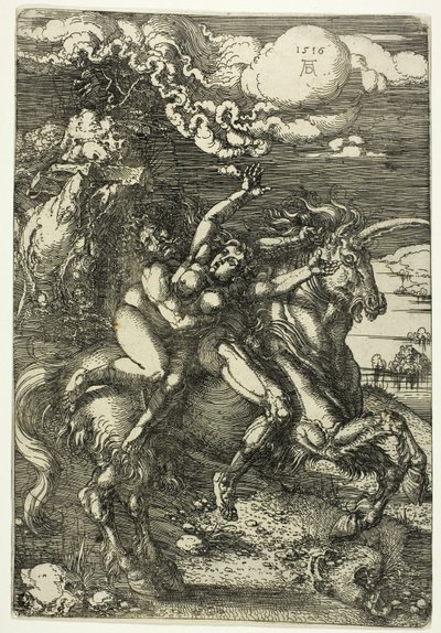 De Ontvoering van Proserpina op een Eenhoorn door Albrecht Dürer