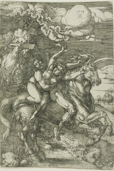 De Ontvoering van Proserpina op een Eenhoorn door Albrecht Dürer