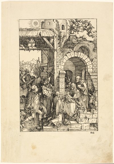 De Aanbidding der Wijzen, uit Het Leven van de Maagd door Albrecht Dürer