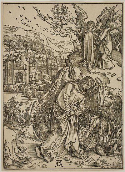 De Engel toont St. Johannes het Nieuwe Jeruzalem door Albrecht Dürer