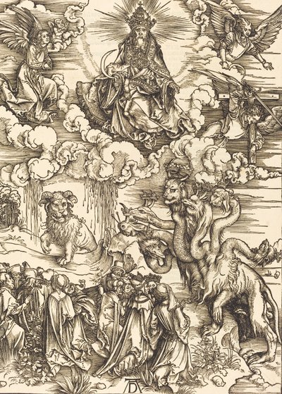 Het beest met twee horens als een lam door Albrecht Dürer