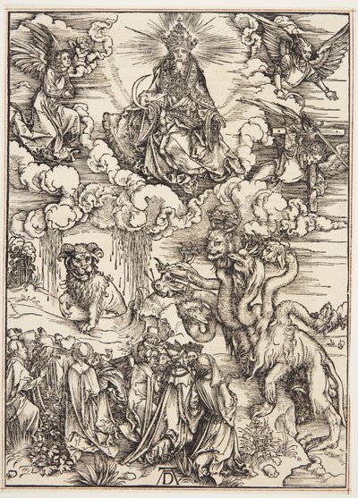 Het beest met twee horens als een lam door Albrecht Dürer