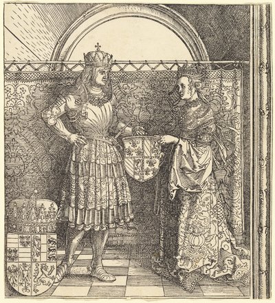 De verloving van Maximiliaan met Maria van Bourgondië door Albrecht Dürer