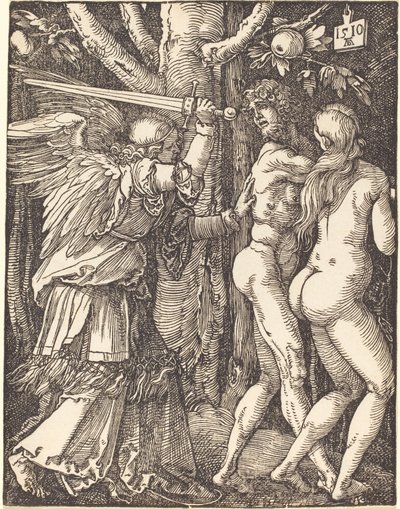 De verdrijving uit het paradijs, uit De kleine passie door Albrecht Dürer