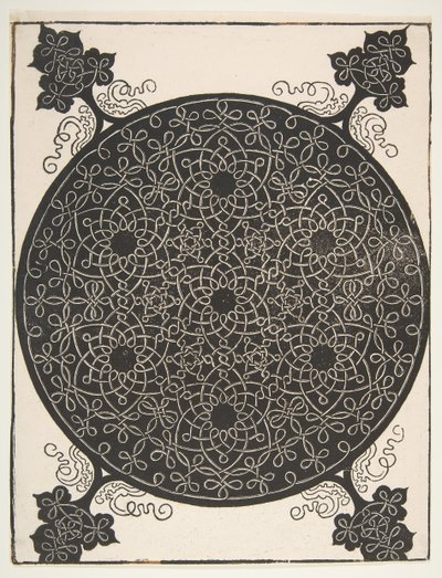 De vijfde knoop. Gevlochten rondel met zeven zes-puntige sterren door Albrecht Dürer