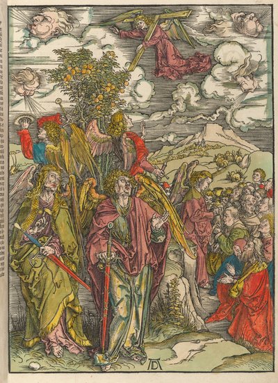 De vier engelen die de winden vasthouden door Albrecht Dürer