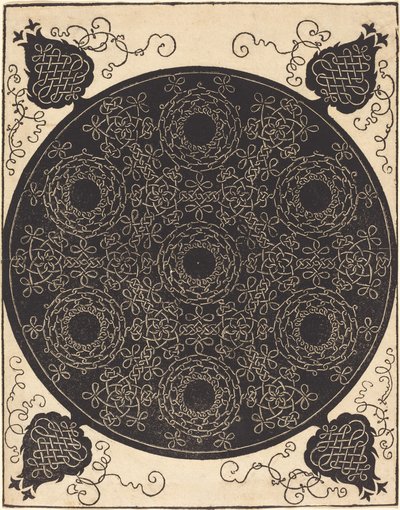De vierde knoop (combinatie van zeven cirkelvormige groepen knopen met zwarte centra) door Albrecht Dürer
