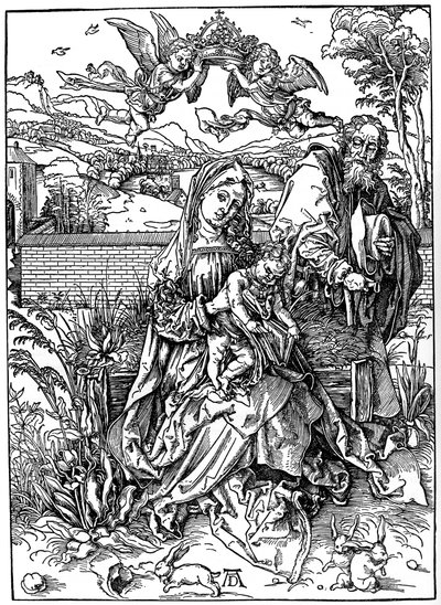 De Heilige Familie met de Drie Hazen, 1497, 1936 door Albrecht Dürer