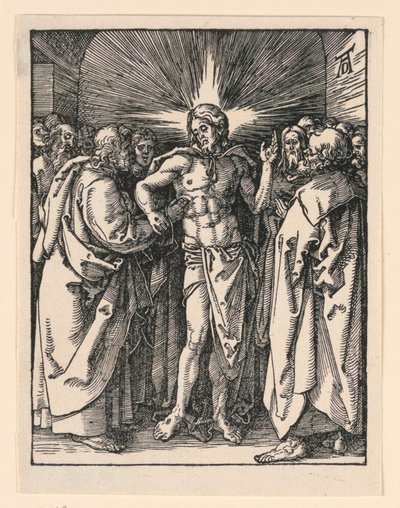 De Ongeloof van Sint Thomas, uit De Kleine Passie Serie door Albrecht Dürer