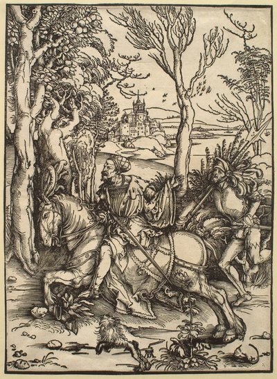 De ridder te paard en de landsknecht door Albrecht Dürer