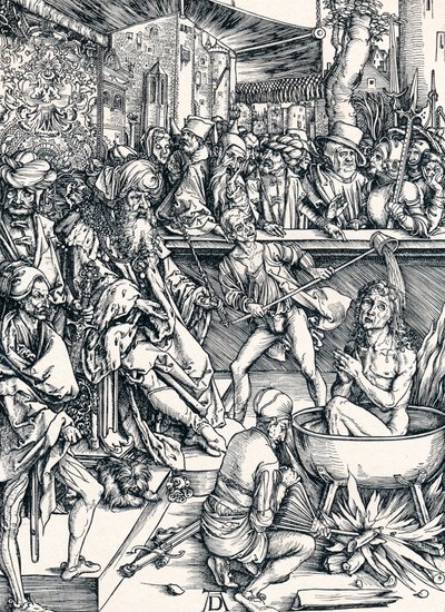 Het Martelaarschap van St. Johannes, 1498 door Albrecht Dürer