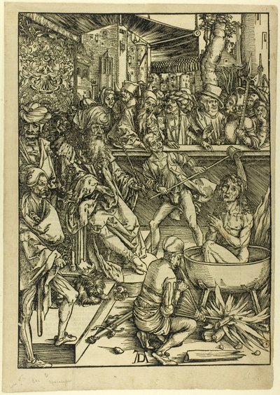 Het martelaarschap van St. Johannes, uit De Apocalyps door Albrecht Dürer