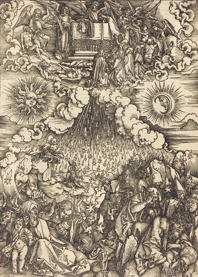 De opening van het vijfde en zesde zegel, ca. 1497 door Albrecht Dürer