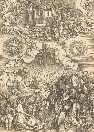 De opening van het vijfde en zesde zegel door Albrecht Dürer