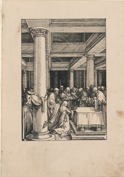 De Presentatie van Christus in de Tempel, uit Het Leven van de Maagd door Albrecht Dürer
