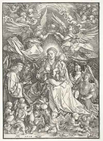 De Maagd omringd door vele engelen door Albrecht Dürer