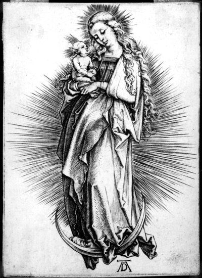 De Maagd en het Kind op een Halve Maan, 1499 door Albrecht Dürer