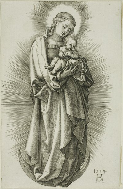 De Maagd op de maansikkel met een diadeem door Albrecht Dürer