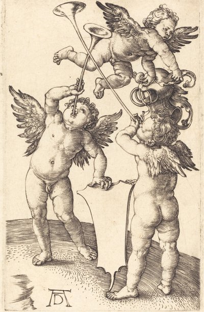 Drie Genii, ca. 1505 door Albrecht Dürer