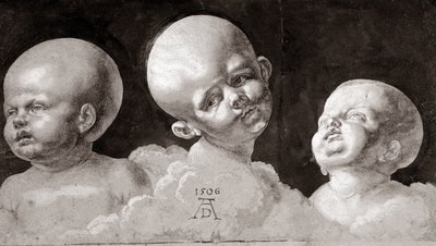 Drie hoofden van kinderen door Albrecht Dürer