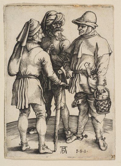 Drie Boeren in Gesprek door Albrecht Dürer