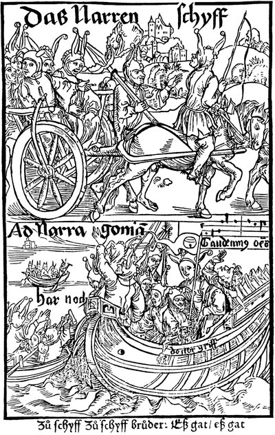 Titelpagina van een editie van Ship of Fools, door Sebastian Brant, 1494 door Albrecht Dürer