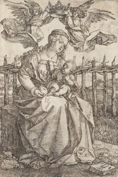 Maria gekroond door twee engelen door Albrecht Dürer