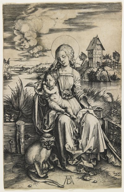 Maagd en Kind met de Aap, ca. 1498 door Albrecht Dürer