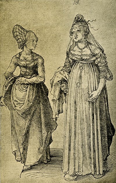 Vrouw uit Neurenberg en Venetiaans door Albrecht Dürer