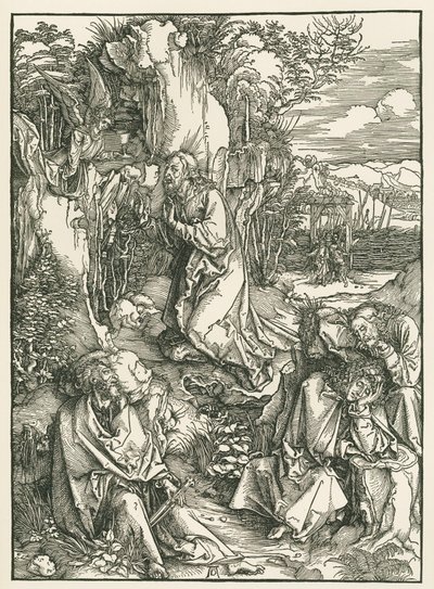 Agonie in de Hof - Christus op de Olijfberg, ca. 1496-97 (houtsnede) door Albrecht Dürer or Duerer
