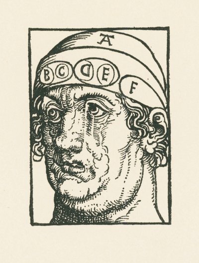 Caput pysicum - Hoofd voor de studie van frenologie door Albrecht Dürer or Duerer
