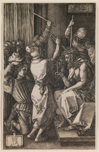 Christus met doornen gekroond, uit de serie "De kleine passie". door Albrecht Dürer or Duerer