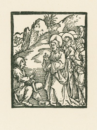 Christus geneest een melaatse door Albrecht Dürer or Duerer