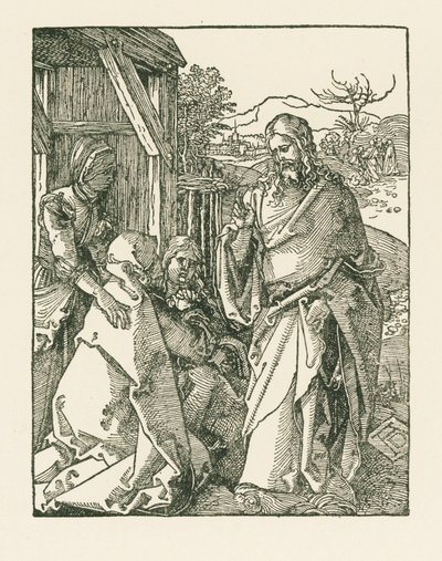 Christus neemt afscheid van zijn moeder, ca. 1508-09 (houtsnede) door Albrecht Dürer or Duerer