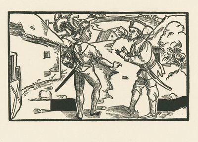 Clinia en Syrus, ca.1492-93 (houtsnede) door Albrecht Dürer or Duerer