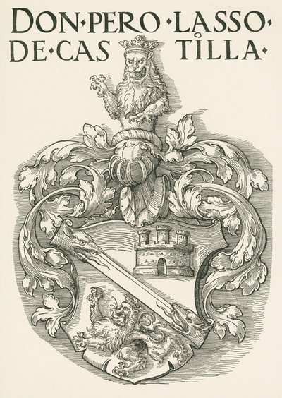 Wapenschild van Don Pedro Lasso de Castilla, ca. 1530 (houtsnede) door Albrecht Dürer or Duerer