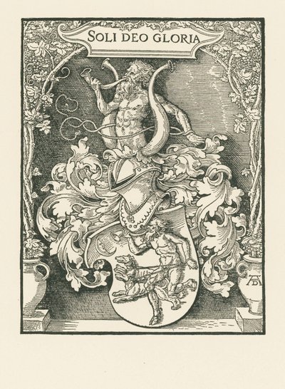 Wapen van Johann Tscherte, ca. 1518 (houtsnede) door Albrecht Dürer or Duerer