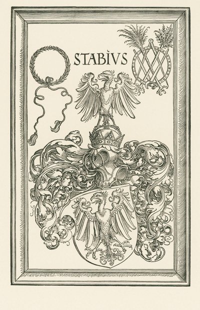 Wapenschild van Johannes Stabius, ca. 1514 (houtsnede) door Albrecht Dürer or Duerer