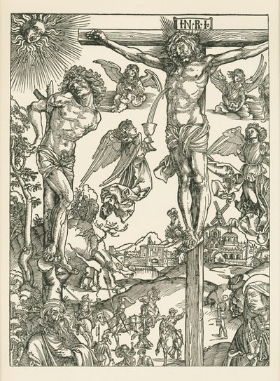 Kruisiging (De Grote Golgotha), ca. 1496-00 (houtsnede) door Albrecht Dürer or Duerer