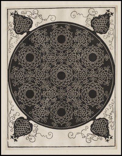 Vierde Knoop, 7 cirkelvormige groepen knopen met zwarte centra, ca. 1506 door Albrecht Dürer