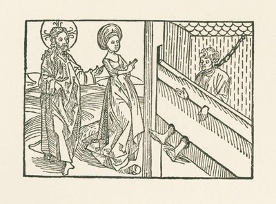 Vierde werk van barmhartigheid: Medelijden met de te zwaar gestrafte man door Albrecht Dürer or Duerer