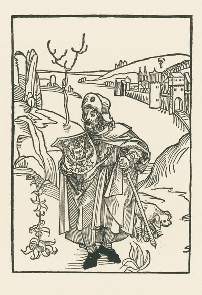 Jean Charlier de Gerson als pelgrim door Albrecht Dürer or Duerer