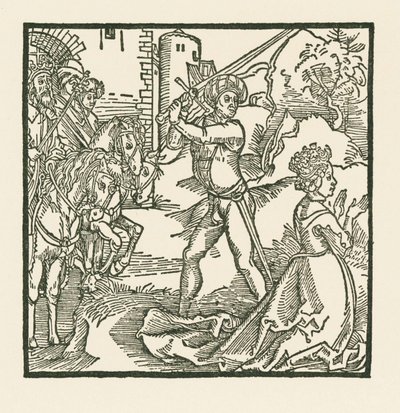 Koning Jehu laat zijn vrouw Jezebel onthoofden door Albrecht Dürer or Duerer